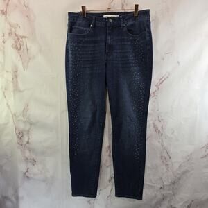 Rebecca Minkoff Jeans Womens 10 Gem Crystal Jewel Bedazzled Dark Wash High Rise